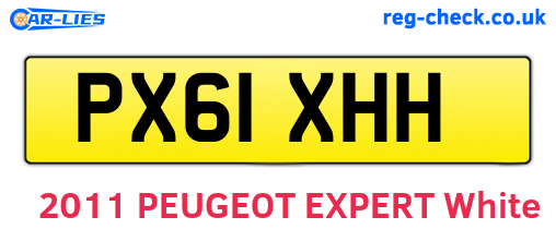 PX61XHH are the vehicle registration plates.