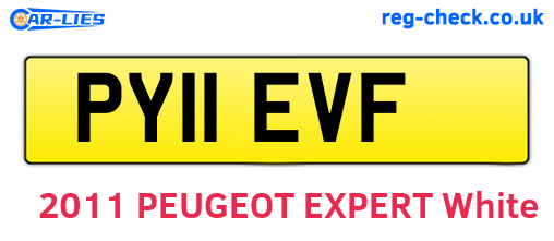 PY11EVF are the vehicle registration plates.