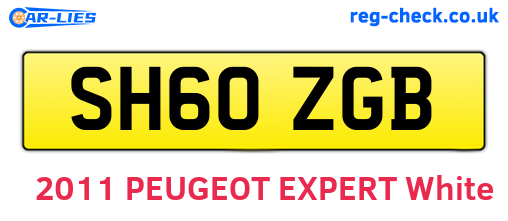 SH60ZGB are the vehicle registration plates.
