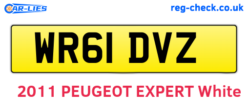 WR61DVZ are the vehicle registration plates.