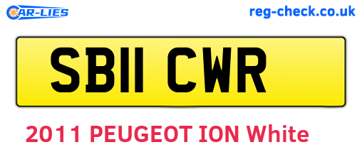 SB11CWR are the vehicle registration plates.