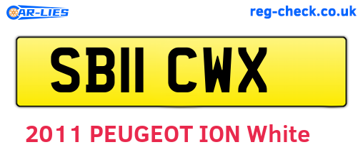 SB11CWX are the vehicle registration plates.
