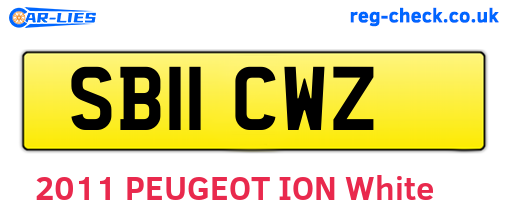 SB11CWZ are the vehicle registration plates.