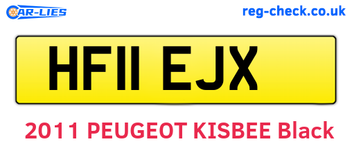 HF11EJX are the vehicle registration plates.