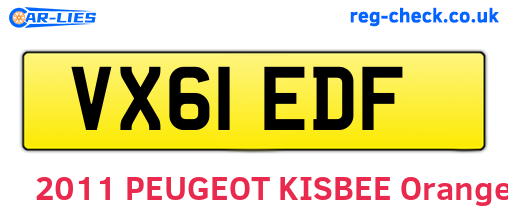 VX61EDF are the vehicle registration plates.