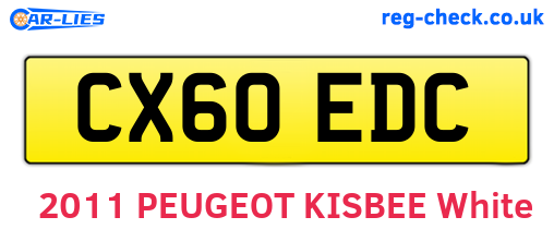 CX60EDC are the vehicle registration plates.