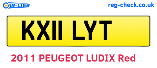 KX11LYT are the vehicle registration plates.