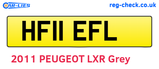 HF11EFL are the vehicle registration plates.