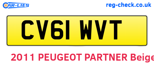 CV61WVT are the vehicle registration plates.