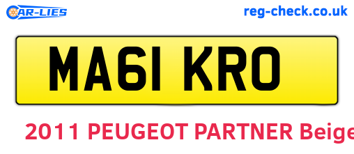 MA61KRO are the vehicle registration plates.