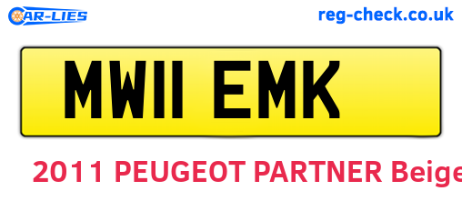 MW11EMK are the vehicle registration plates.