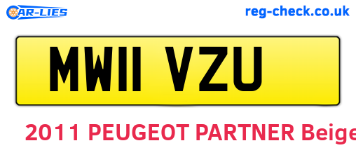 MW11VZU are the vehicle registration plates.