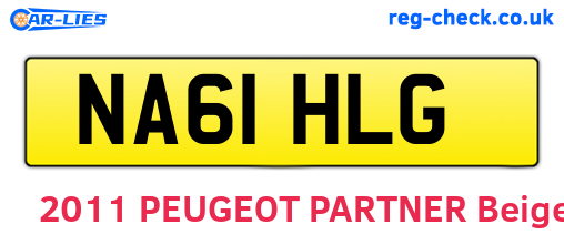 NA61HLG are the vehicle registration plates.
