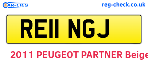RE11NGJ are the vehicle registration plates.