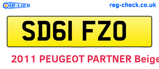 SD61FZO are the vehicle registration plates.