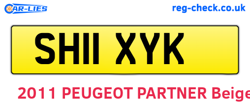 SH11XYK are the vehicle registration plates.