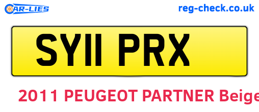 SY11PRX are the vehicle registration plates.