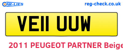 VE11UUW are the vehicle registration plates.