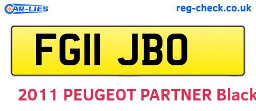FG11JBO are the vehicle registration plates.