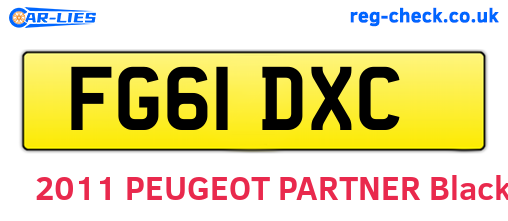 FG61DXC are the vehicle registration plates.