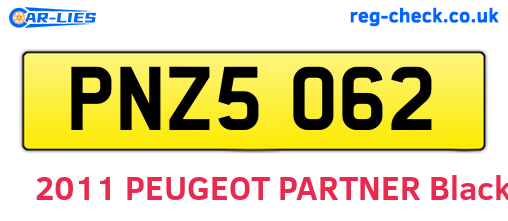 PNZ5062 are the vehicle registration plates.