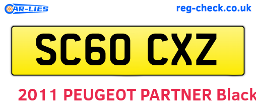 SC60CXZ are the vehicle registration plates.