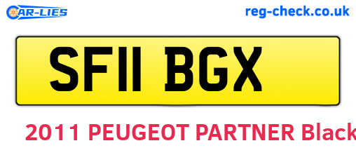 SF11BGX are the vehicle registration plates.