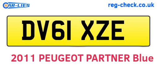 DV61XZE are the vehicle registration plates.