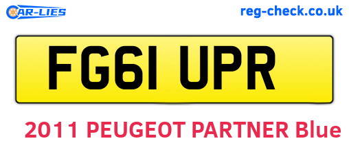 FG61UPR are the vehicle registration plates.