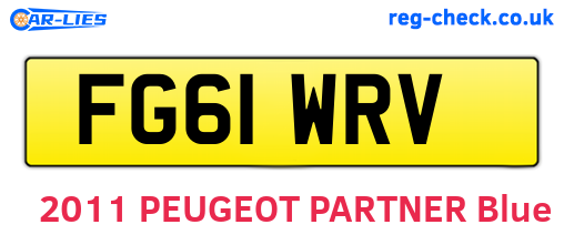 FG61WRV are the vehicle registration plates.