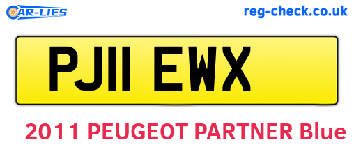 PJ11EWX are the vehicle registration plates.