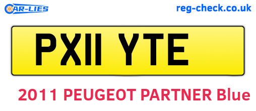 PX11YTE are the vehicle registration plates.