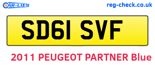 SD61SVF are the vehicle registration plates.