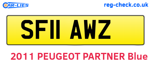 SF11AWZ are the vehicle registration plates.