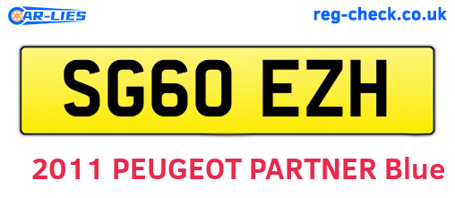 SG60EZH are the vehicle registration plates.