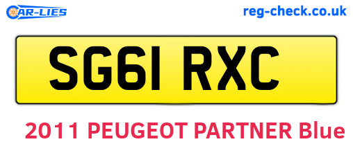SG61RXC are the vehicle registration plates.