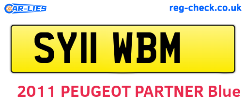 SY11WBM are the vehicle registration plates.