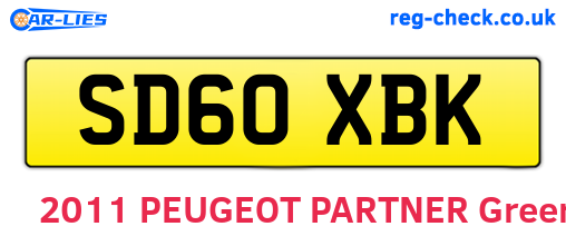 SD60XBK are the vehicle registration plates.
