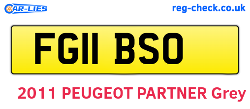 FG11BSO are the vehicle registration plates.