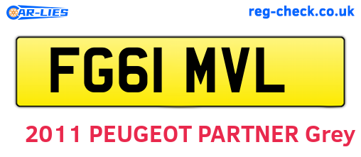 FG61MVL are the vehicle registration plates.