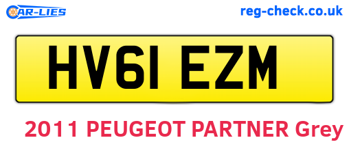 HV61EZM are the vehicle registration plates.