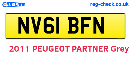 NV61BFN are the vehicle registration plates.