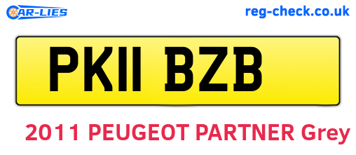 PK11BZB are the vehicle registration plates.