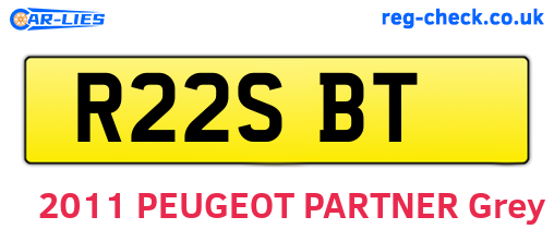 R22SBT are the vehicle registration plates.