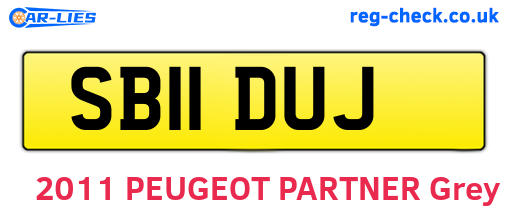 SB11DUJ are the vehicle registration plates.