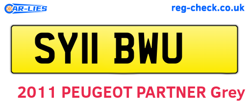 SY11BWU are the vehicle registration plates.