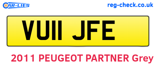 VU11JFE are the vehicle registration plates.