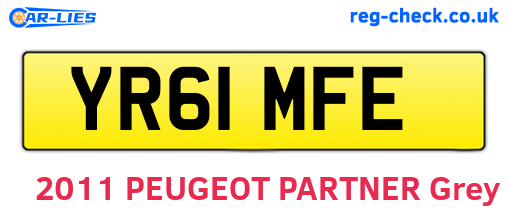YR61MFE are the vehicle registration plates.