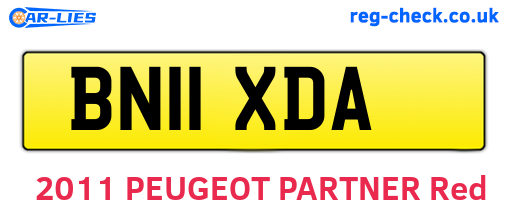BN11XDA are the vehicle registration plates.