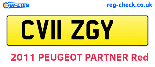 CV11ZGY are the vehicle registration plates.